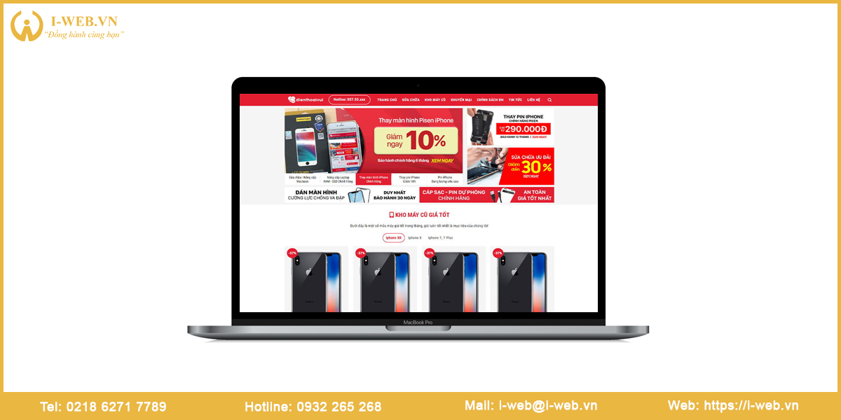 chi phí thiết kế web dịch vụ