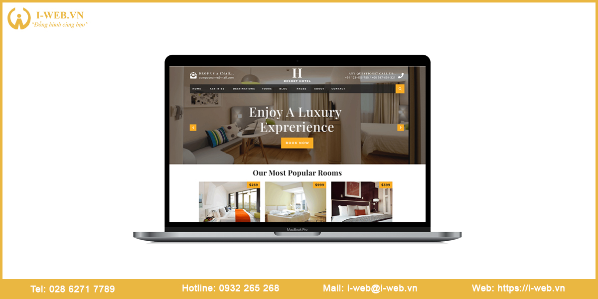 Bảng giá thiết kế web khách sạn