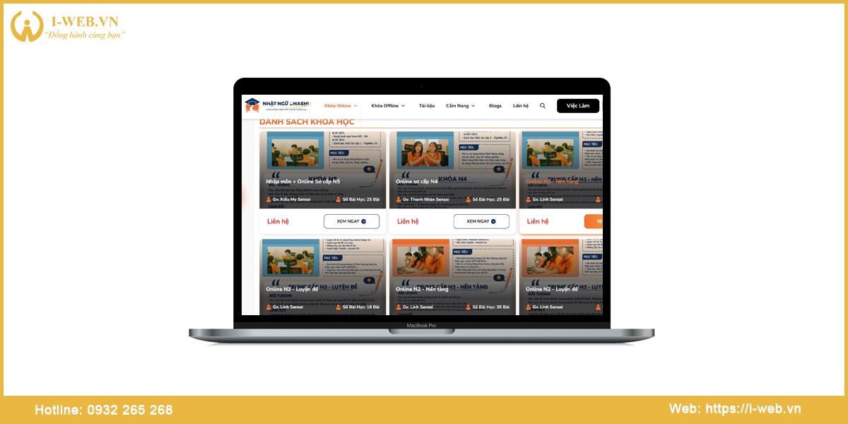 Bảng giá thiết kế web bán khóa học