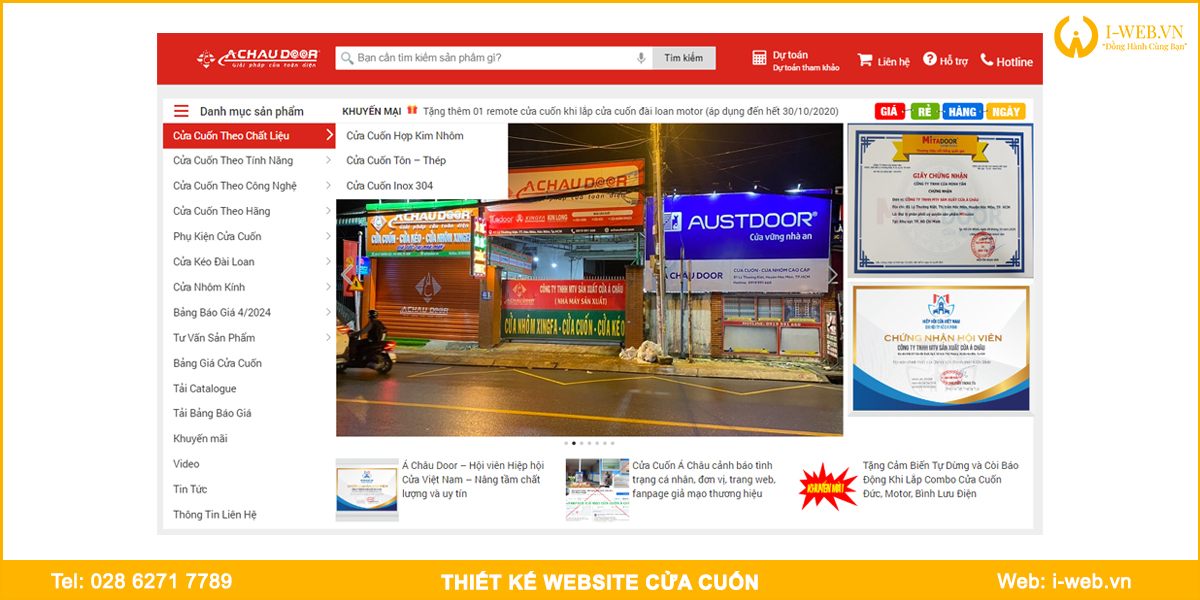 Dịch vụ thiết kế web cửa cuốn