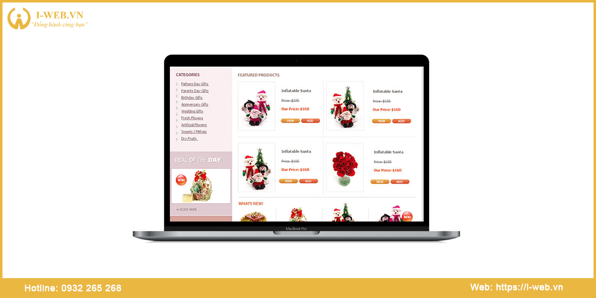Dịch vụ  thiết kế web đồ lưu niệm