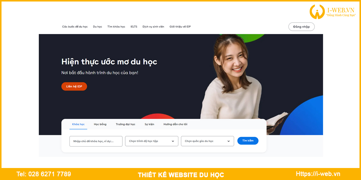 Dịch vụ thiết kế web du học