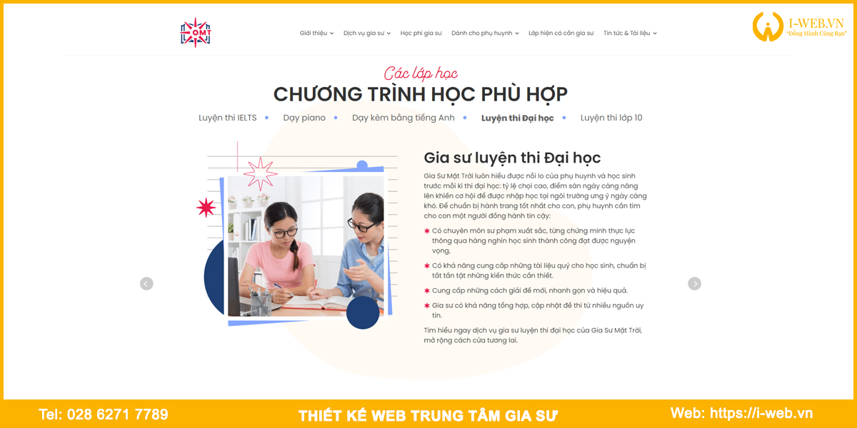 Dịch vụ thiết kế web gia sư