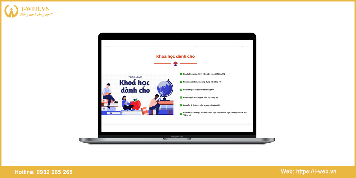 Dịch vụ thiết kế web bán khóa học