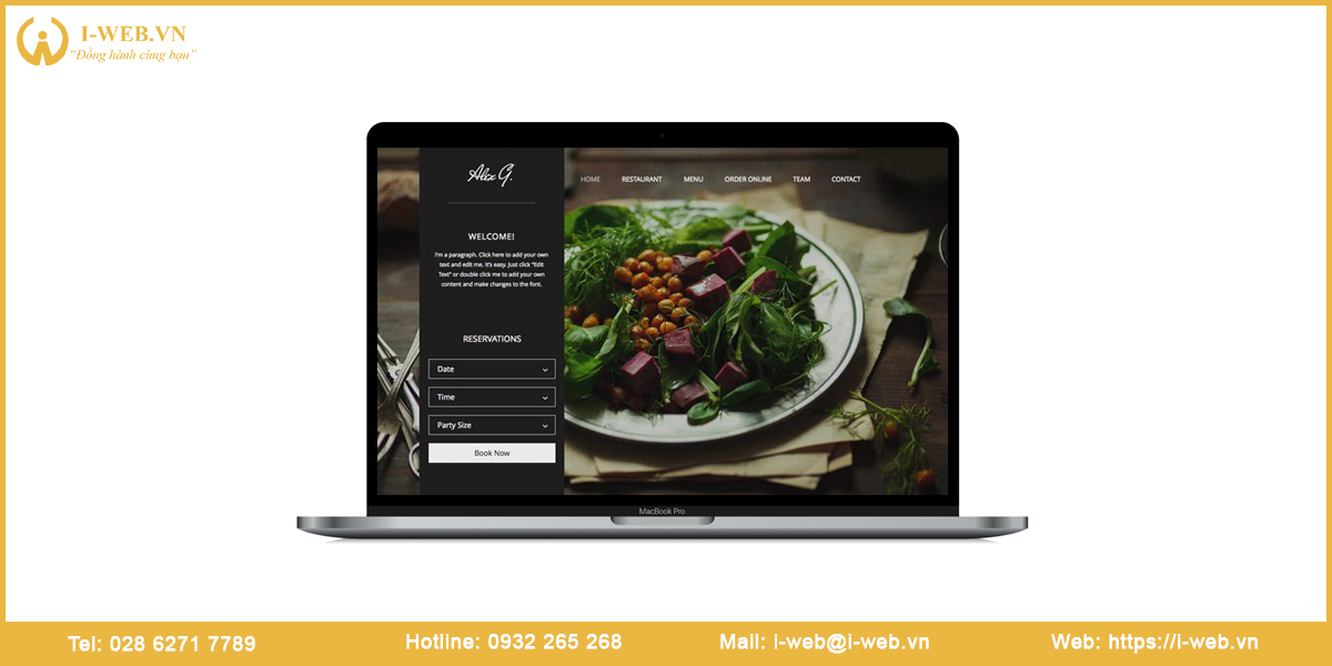 Dịch vụ thiết kế web nhà hàng