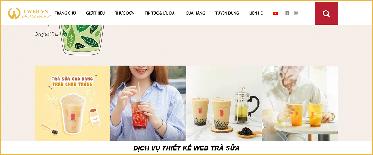 dịch vụ thiết kế web trà sữa