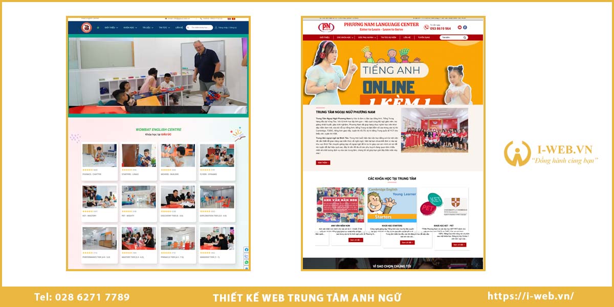 Dịch vụ thiết kế web trung tâm Anh ngữ