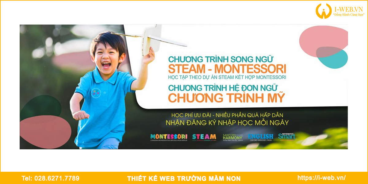 thiết kế web trường mầm non tại i-web