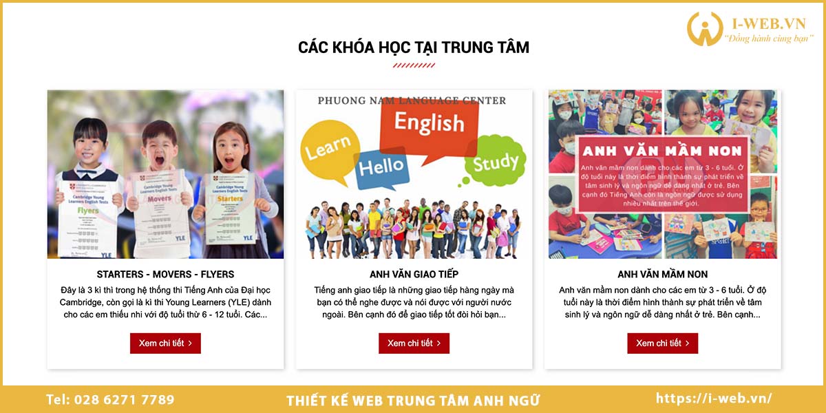 Lợi ích thiết kế web trung tâm Anh ngữ