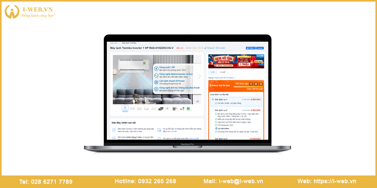 Chức năng thiết kế website điện lạnh