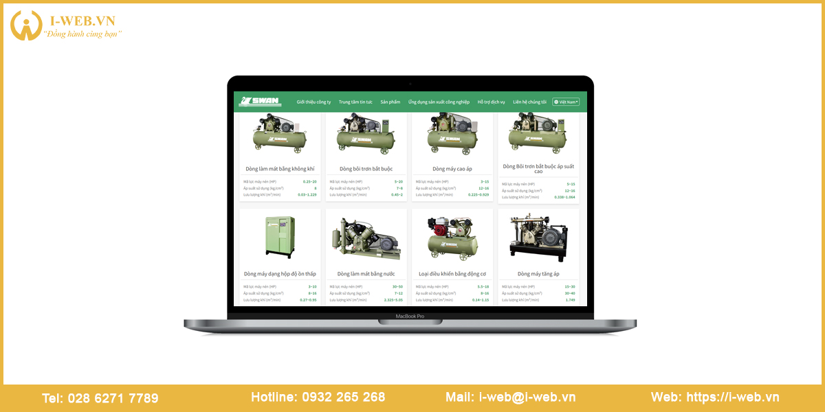 Lưu ý thiết kế web máy móc thiết bị