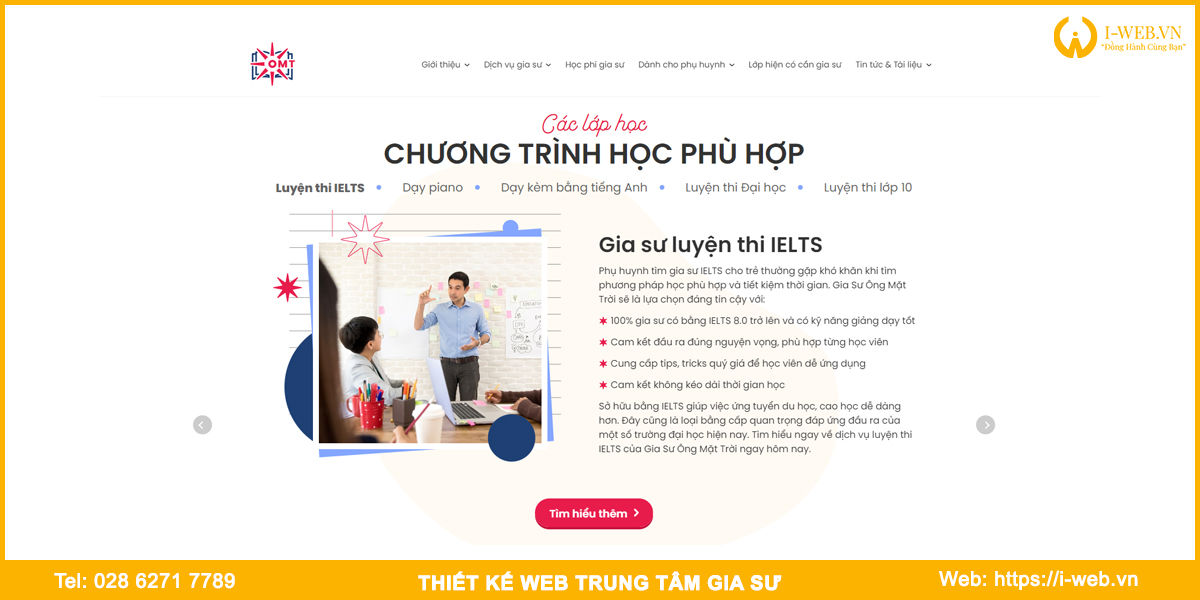 Lưu ý thiết kế web gia sư