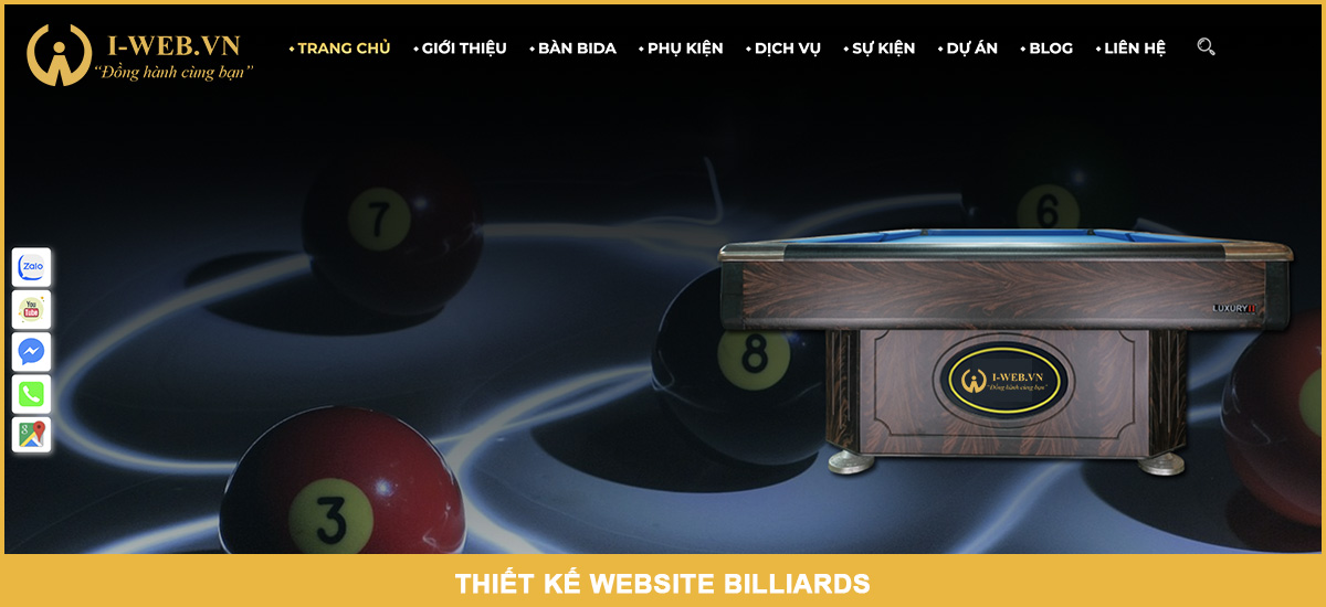 Lưu ý thiết kế web billiards