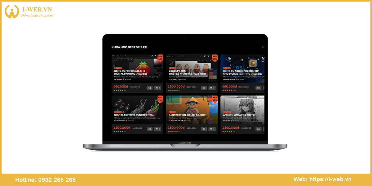 Lưu ý thiết kế web bán khóa học