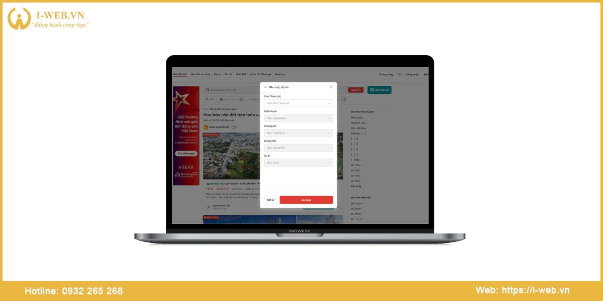 Lưu ý thiết kế web bất động sản