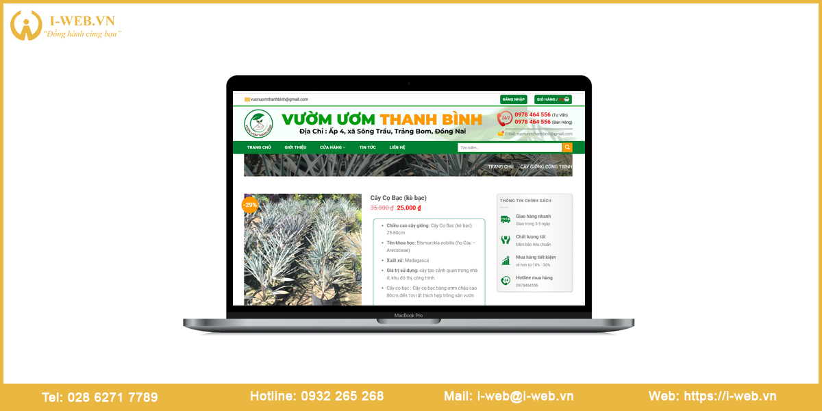 Lưu ý thiết kế web cây cảnh