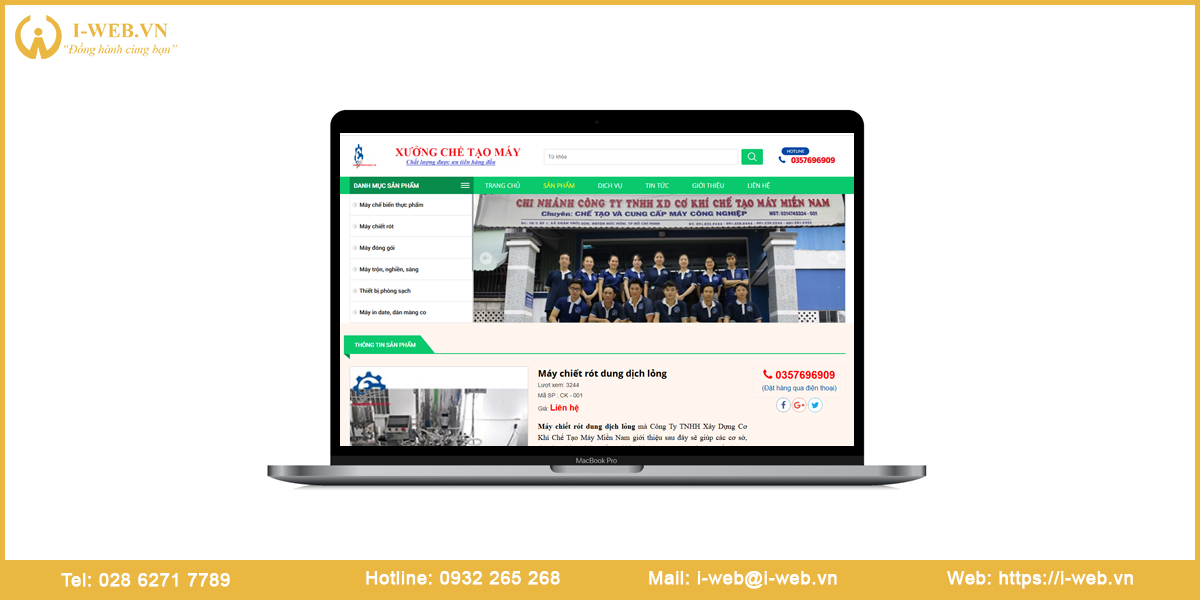 Lưu ý thiết kế web chế tạo máy