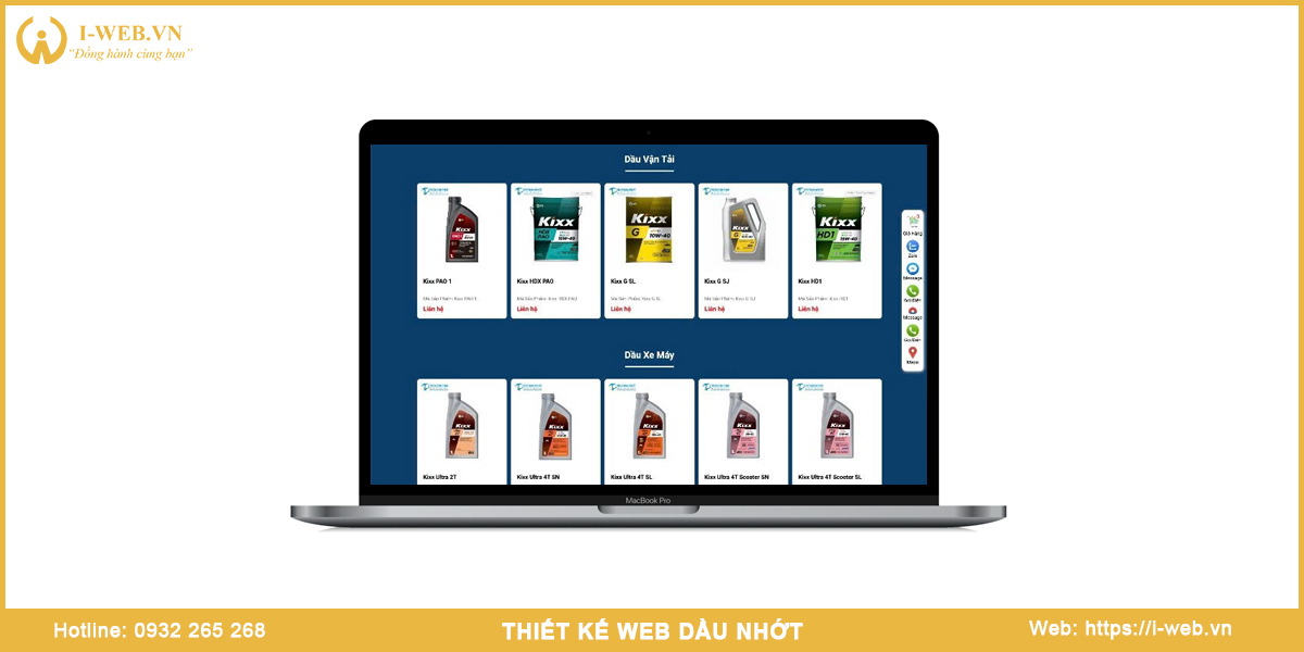 Lưu ý thiết kế web dầu nhớt