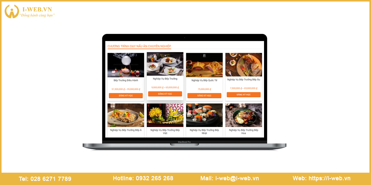 Lưu ý thiết kế website dạy nấu ăn