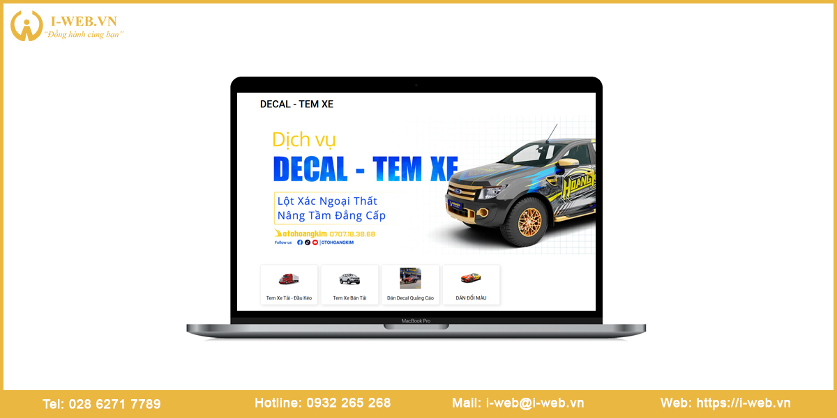 Lưu ý thiết kế web decal xe