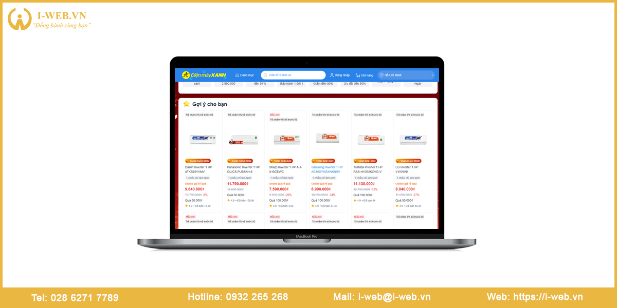 Lưu ý web điện máy