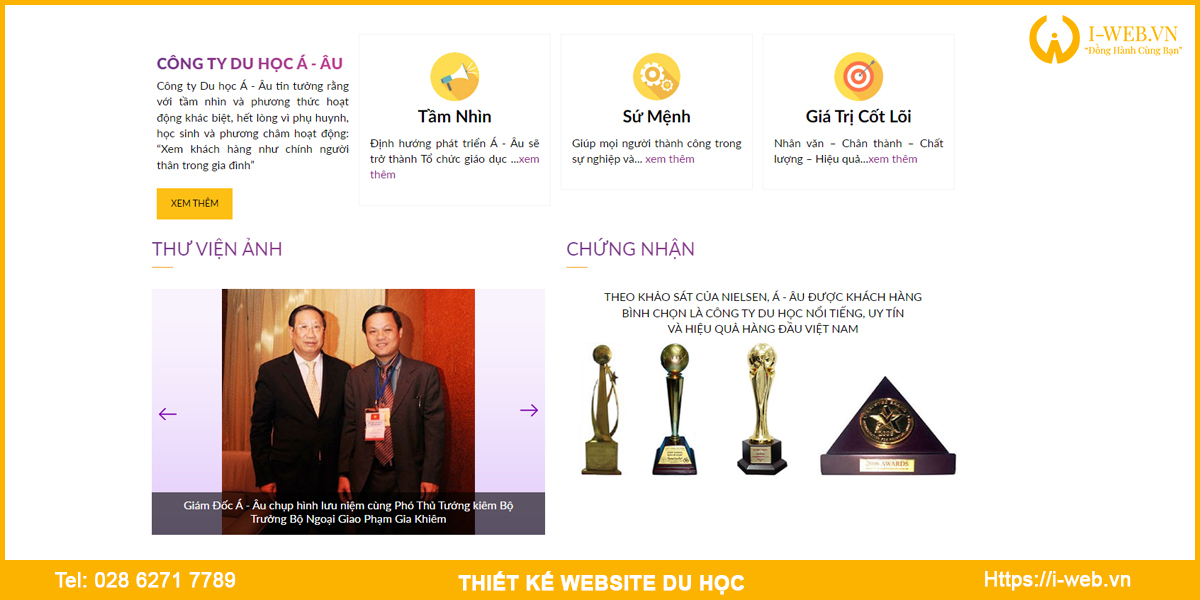 Lưu ý thiết kế web du học