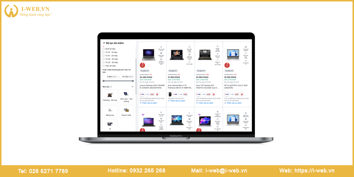 Lưu ý thiết kế website laptop