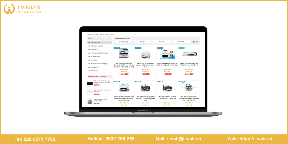 Lưu ý thiết kế web máy in