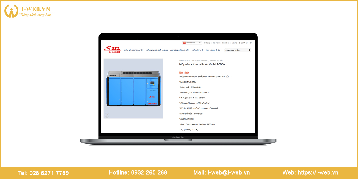 Lưu ý thiết kế web máy móc thiết bị
