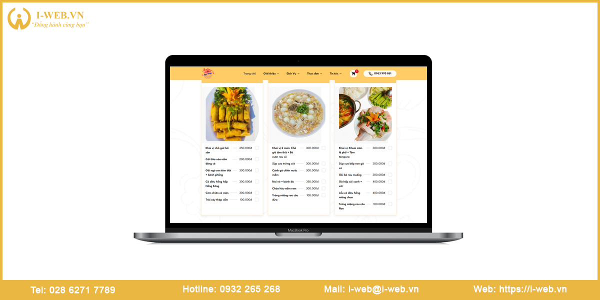 Lưu ý thiết kế web nấu tiệc tại nhà