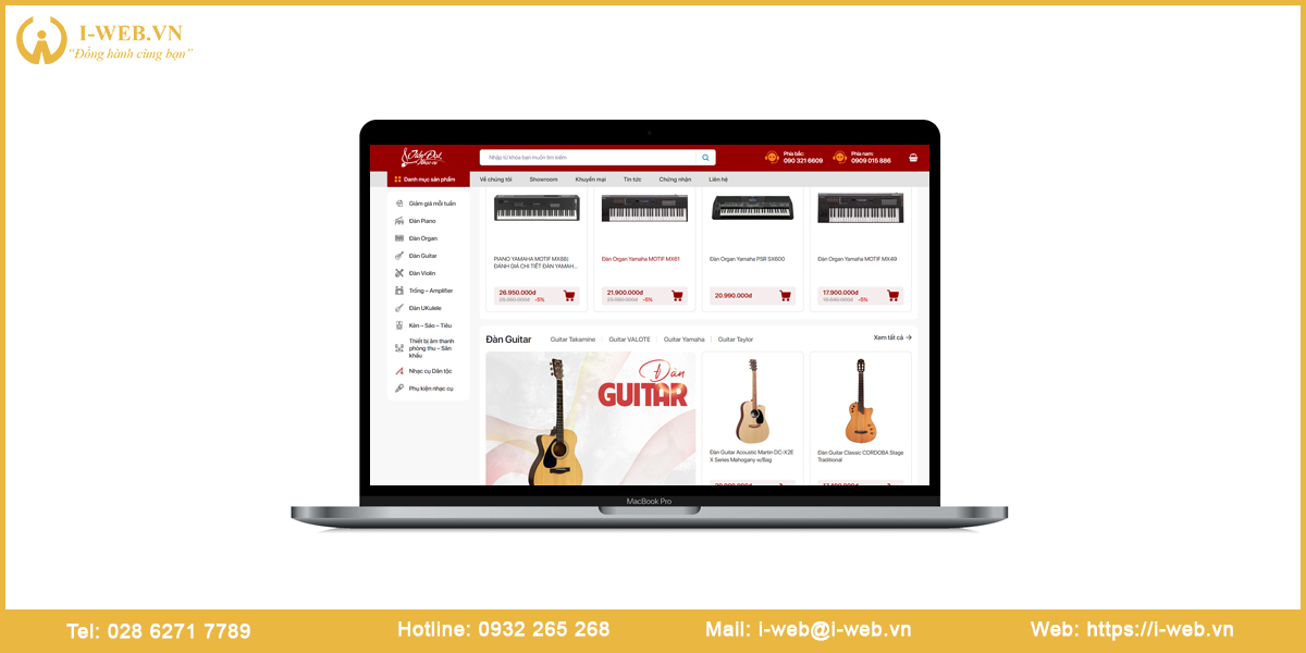 Lưu ý thiết kế web nhạc cụ
