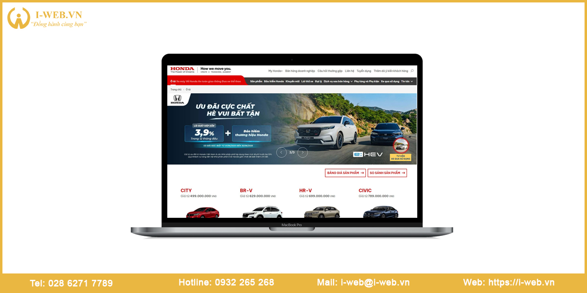 Lưu ý thiết kế web ô tô