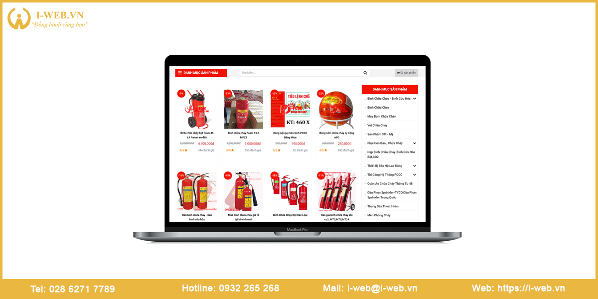 Lưu ý khi thiết kế web thiết bị pccc