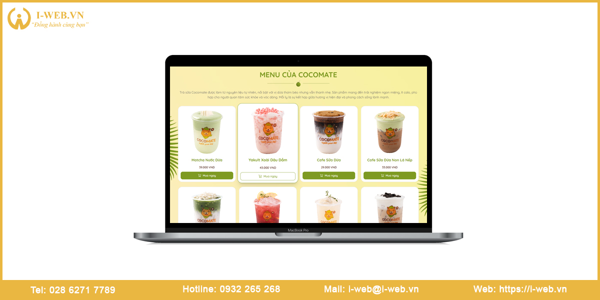 Lưu ý thiết kế web trà sữa