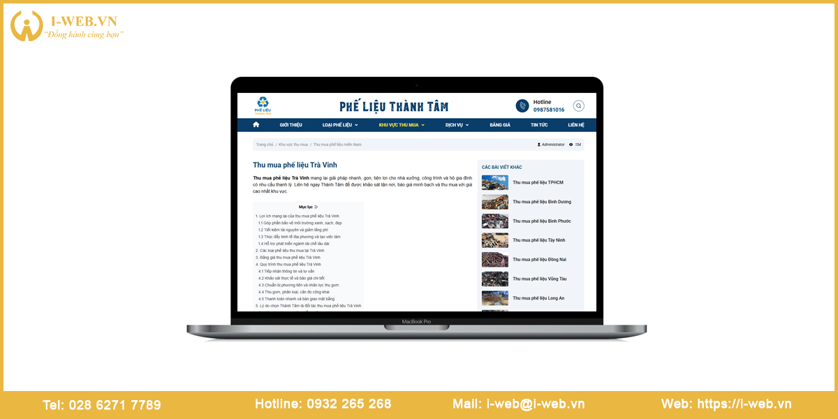 Lưu ý thiết kế website Trà Vinh