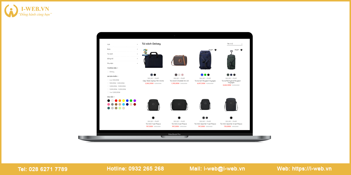 Lưu ý thiết kế web túi xách