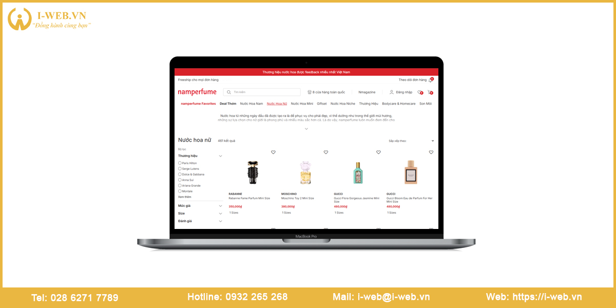 Lưu ý thiết kế website nước hoa