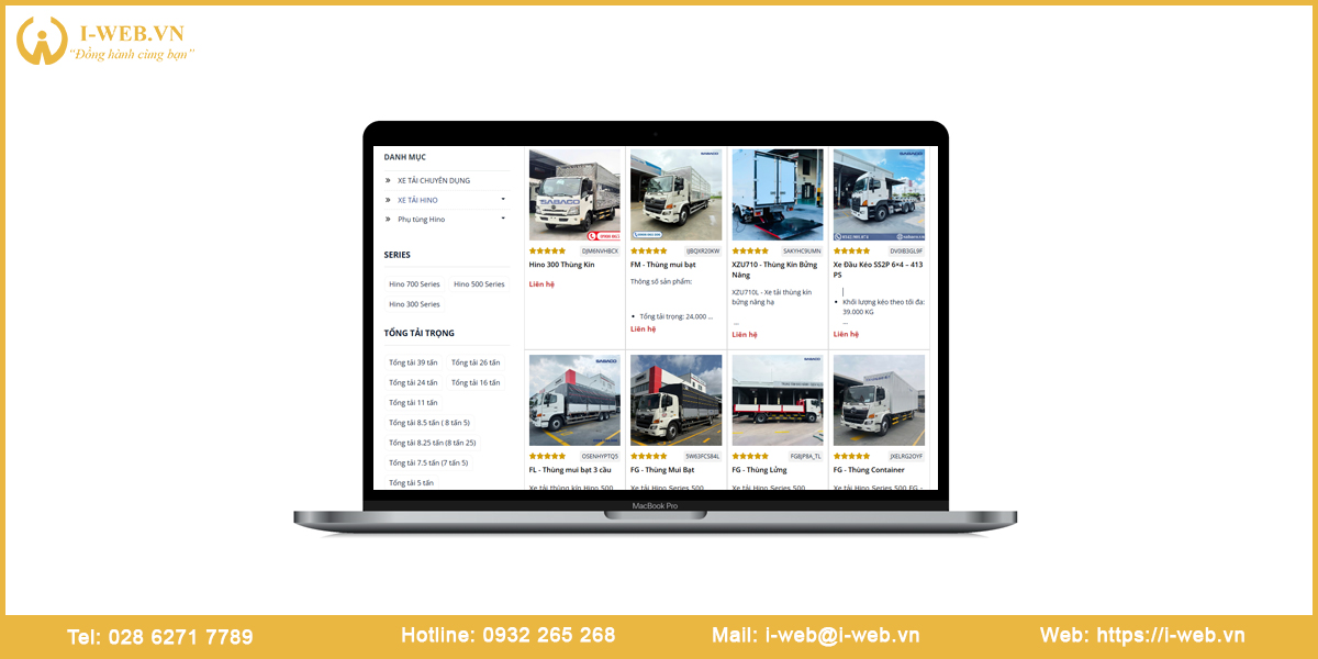 Lưu ý thiết kế website xe tải