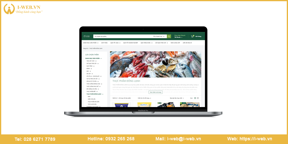 Lưu ý thiết kế web thực phẩm đông lạnh