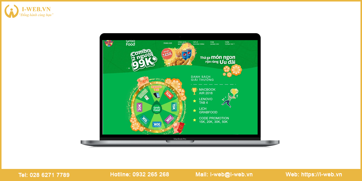 Mẫu thiết kế landing page vòng quay may mắn