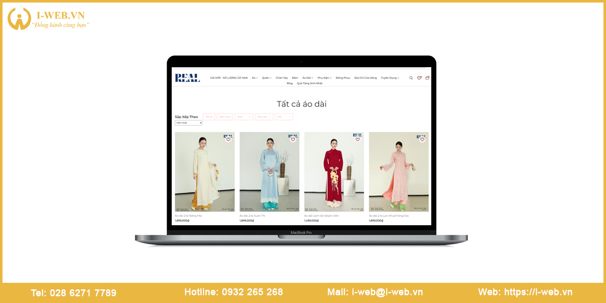 Mẫu website áo dài