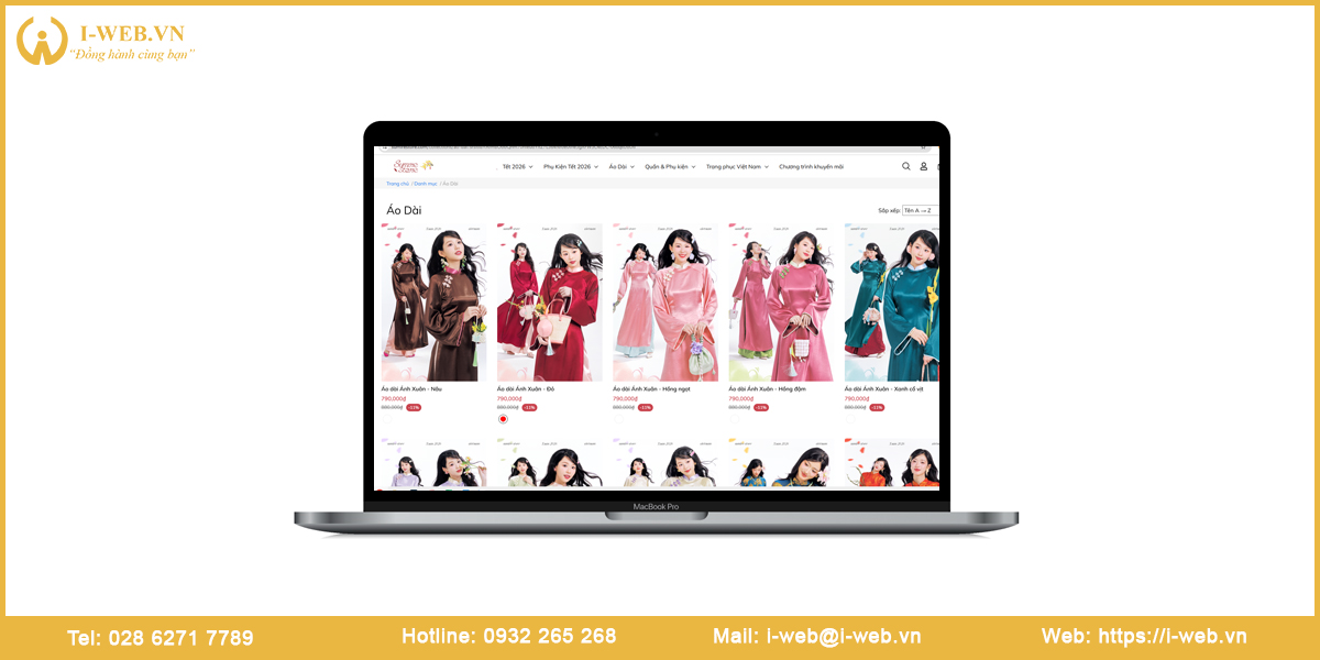 Mẫu website áo dài