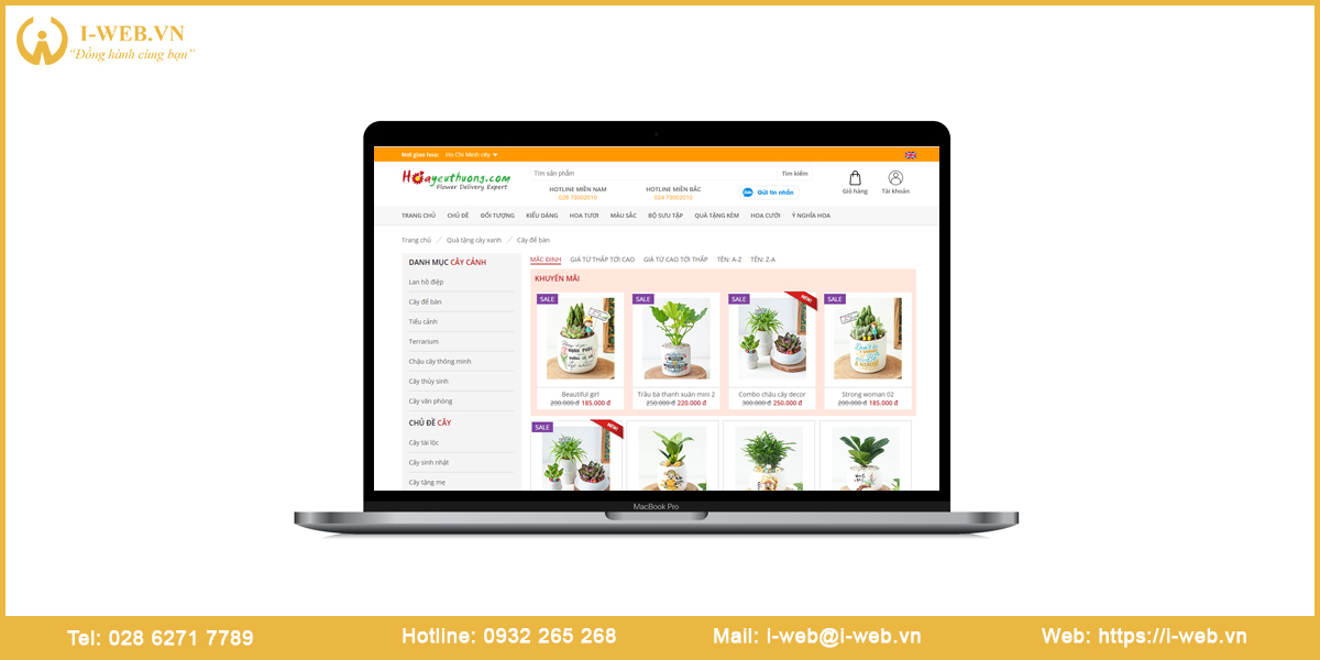 Mẫu website cây cảnh