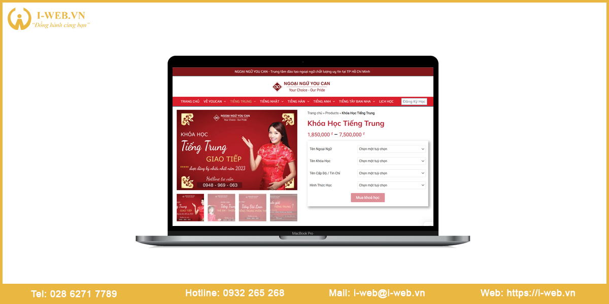 Mẫu website đào tạo tiếng trung
