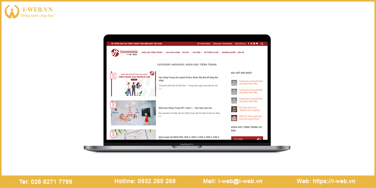 Mẫu website đào tạo tiếng trung