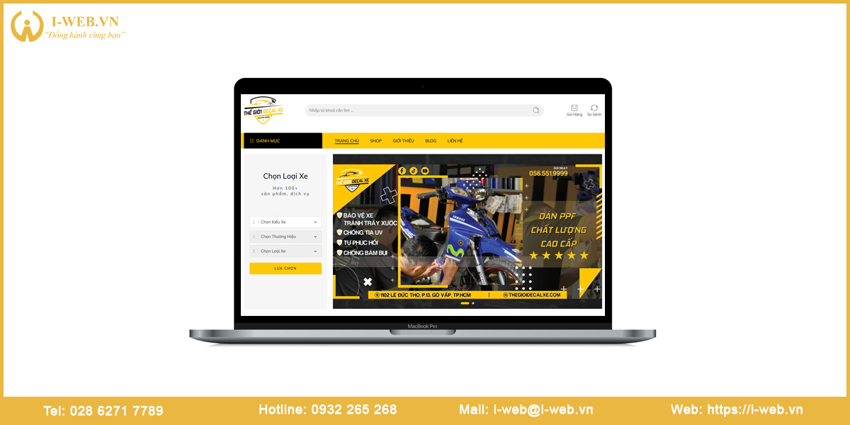 Mẫu web decal xe