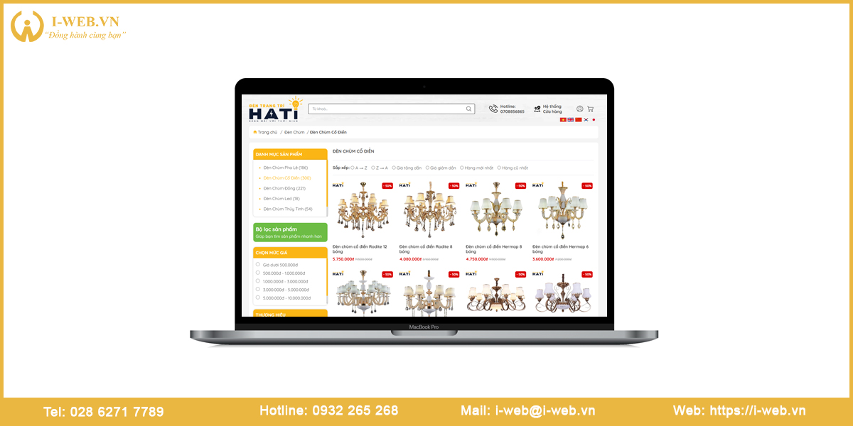 Mẫu web đèn trang trí