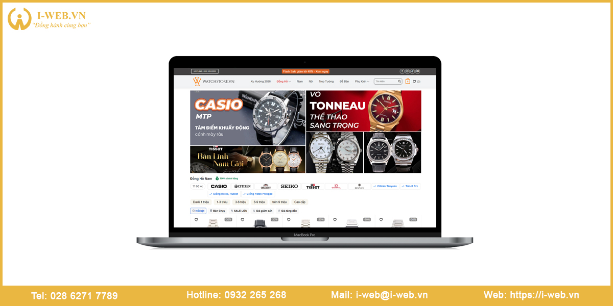 Mẫu thiết kế web đồng hồ