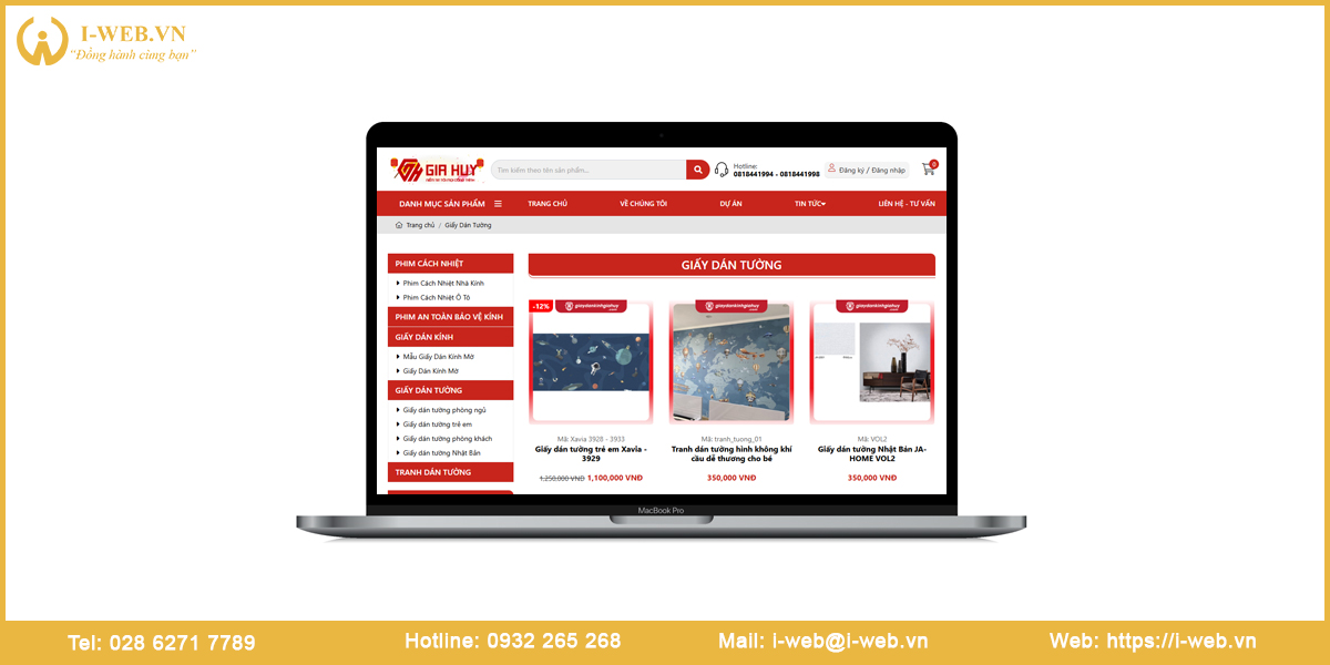 Mẫu website giấy dán tường