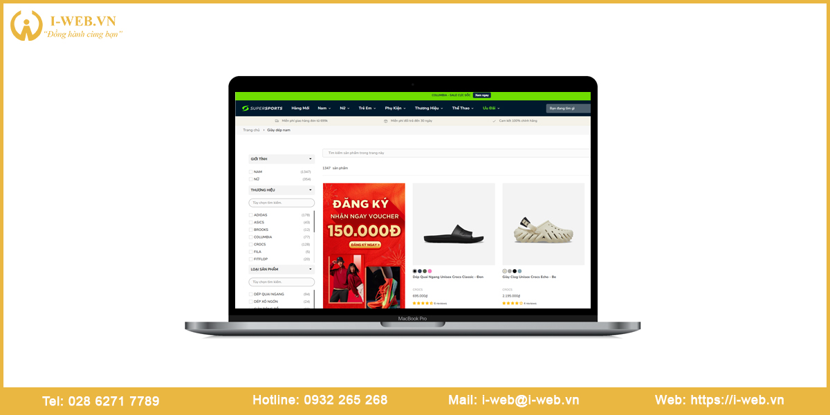 Mẫu website giày dép